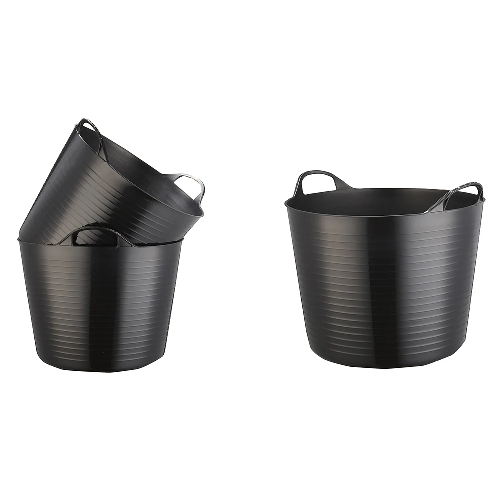 Black durable plastic round bucket manufacturer