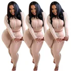 Clothing Design Set 2021 Fashionable Plus Size Women Clothing Solid Color Casual Tight 2 Piece Set