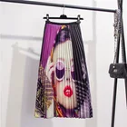 Girl Skirt New Fashion Girl Print Chiffon Women's Skirt Women's Pleated Skirt