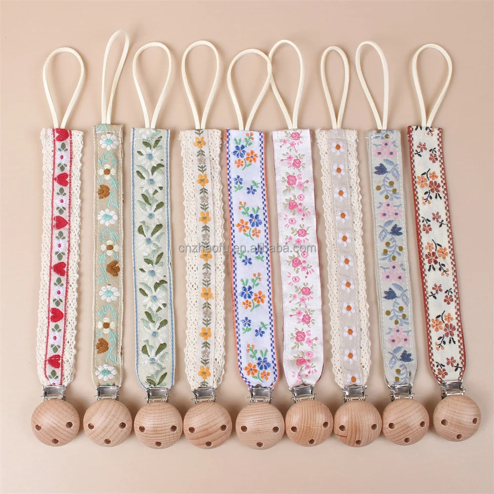 Cotton Linen Pacifier Clips Chain Dummy Clip Pacifier Holder Nipple Soother Chain Infant Baby Feeding Baby Accessories