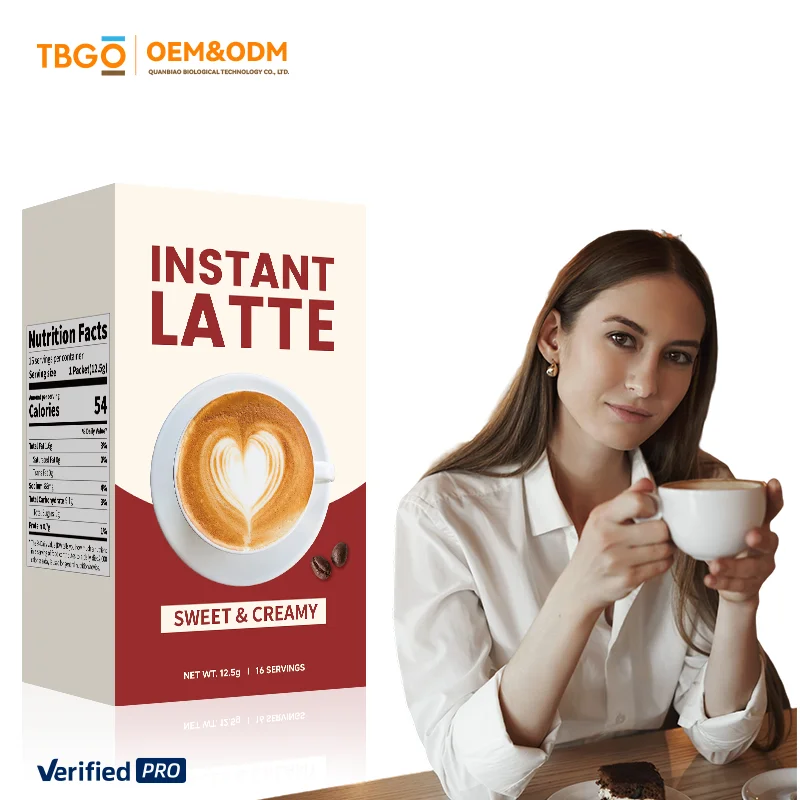 product tbg oem latte flavor instant coffee 6 in 1 formula with non dairy creamer  coconut oil powder smooth texture private label-7