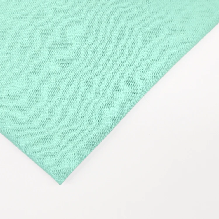 High Quality Solid Knitted Fabric Organic Linen Rayon Material Single Jersey Fabric for Shirt details