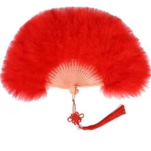 Factory Wholesale Dance Handfan Wedding Fan Feather Folding Hand Fan