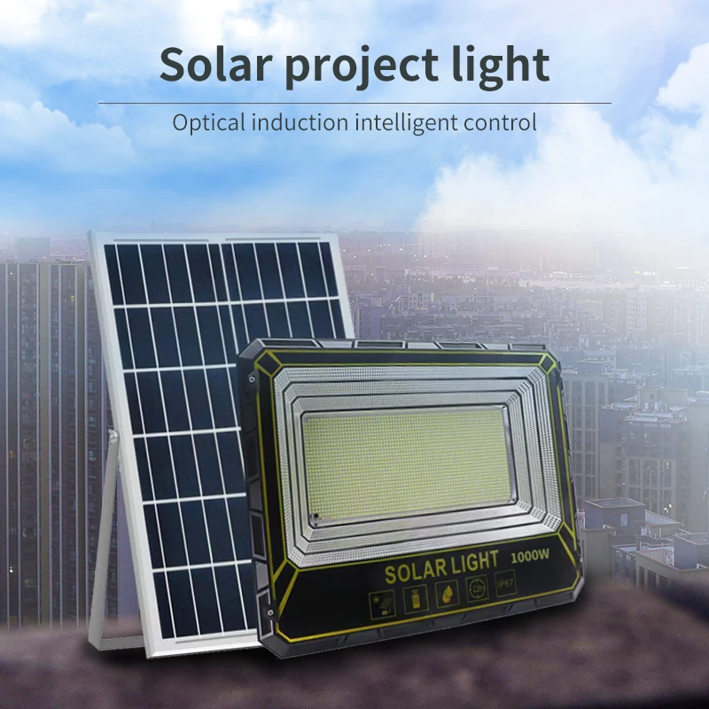 Hot selling solar floodlight one tow two super bright solar floodlight 100 200 300 watt Led solar street outdoor light