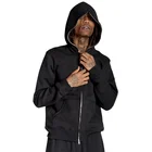 Polyester Full Zip Men's Plain Black Cotton Polyester Thick Fleece Full Face Zip Up Hoodies With Hood Lining