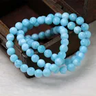 Quartz Point Larimar Large Beads Bracelet With High Quality Larimar Beads Wholesale Trendy Bracelet