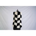 Black Black And White Grid Pu Faux Fur Jacket Women Vest Jacket Fall Women Jackets