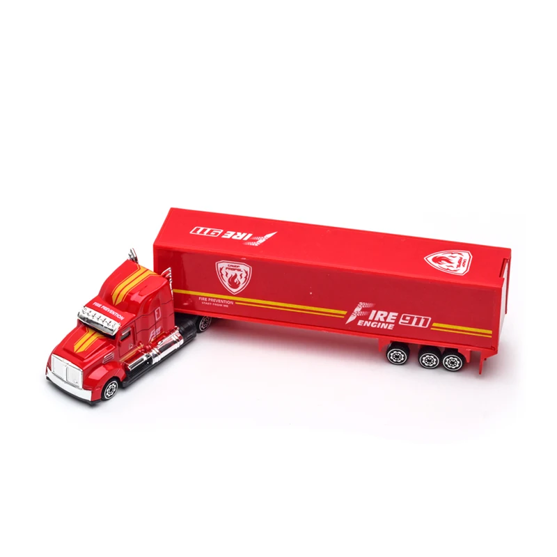 Oem custom logo toy kids die cast 1:58 car friction alloy container truck toys model