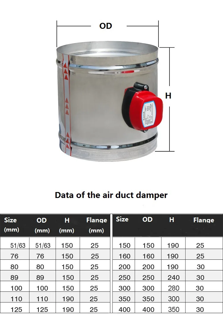 4 Inch Air Duct Motorized Damper Motorized Volume Control Air Damper