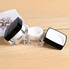 Cream Box 30g Empty Luxury Clear Cream Jar With Black Lid For Face Cream Eye Cream Box Packaging