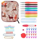 Needle Crochet Hookset Kit Soft Handle Ergonomic Tulip Aluminum Knitting Needle Crochet Hook Set With Case