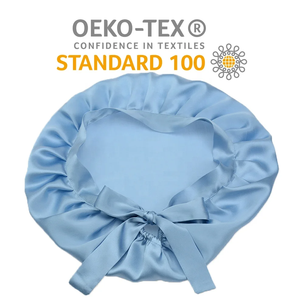 Adjustable Silk Hair wraps Bonnet Turban with Tie Drawstring Custom 100% Mulberry Silk Bonnets