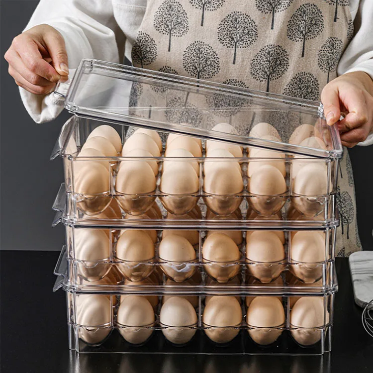 Egg Fresh Storage Box Egg Storage Container Organizer Bin Large Capacity Egg Holder for Refrigerator