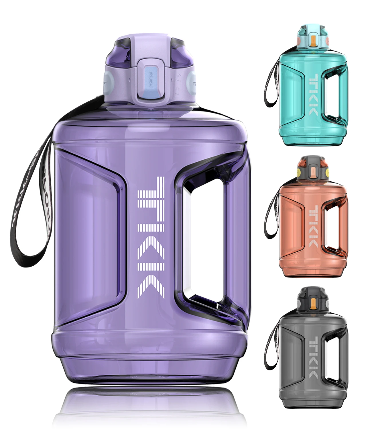 Big custom logo bpa free leak proof 2l reusable tritan gallon with straw gym eco-friendly sports custom plastic water bottle