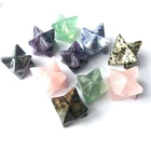 Obsidian Wholesale Natural Quartz Gemstone Moon Spiritual Healing Obsidian Merkaba Pendant For Sale