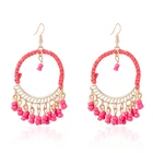 Fashion Beads Hoop Earrings Fashion Designer Gold Plated Beads Hoop Tassel Earrings For Women 2021