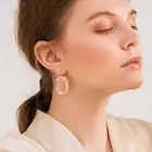 Earrings Square New Macaron Candy Color Shiny Luxury Transparent Resin Earrings Square Earrings For Women