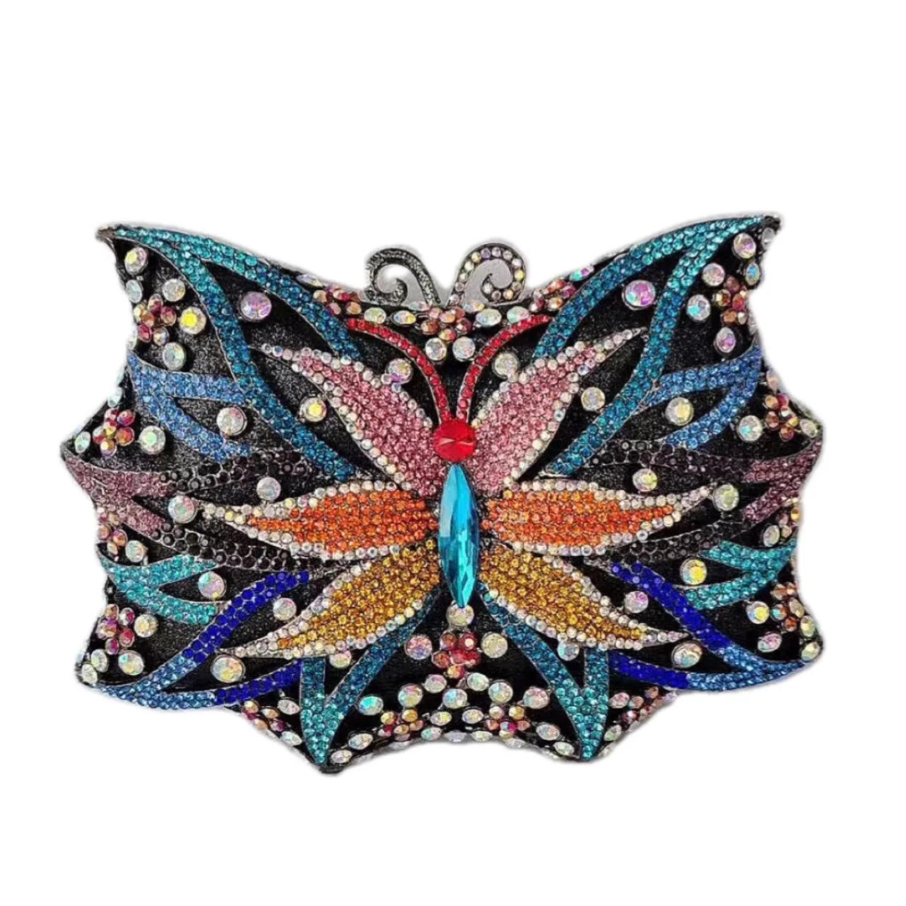 Amiqi MRY142 Luxury Handbag Colorful Flower Butterfly Dinner Clutch Women Evening Bag