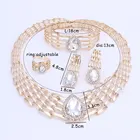 Gold Jewelry Dubai 18k Gold Plated Crystal Necklace Women's Wedding Jewelry Set