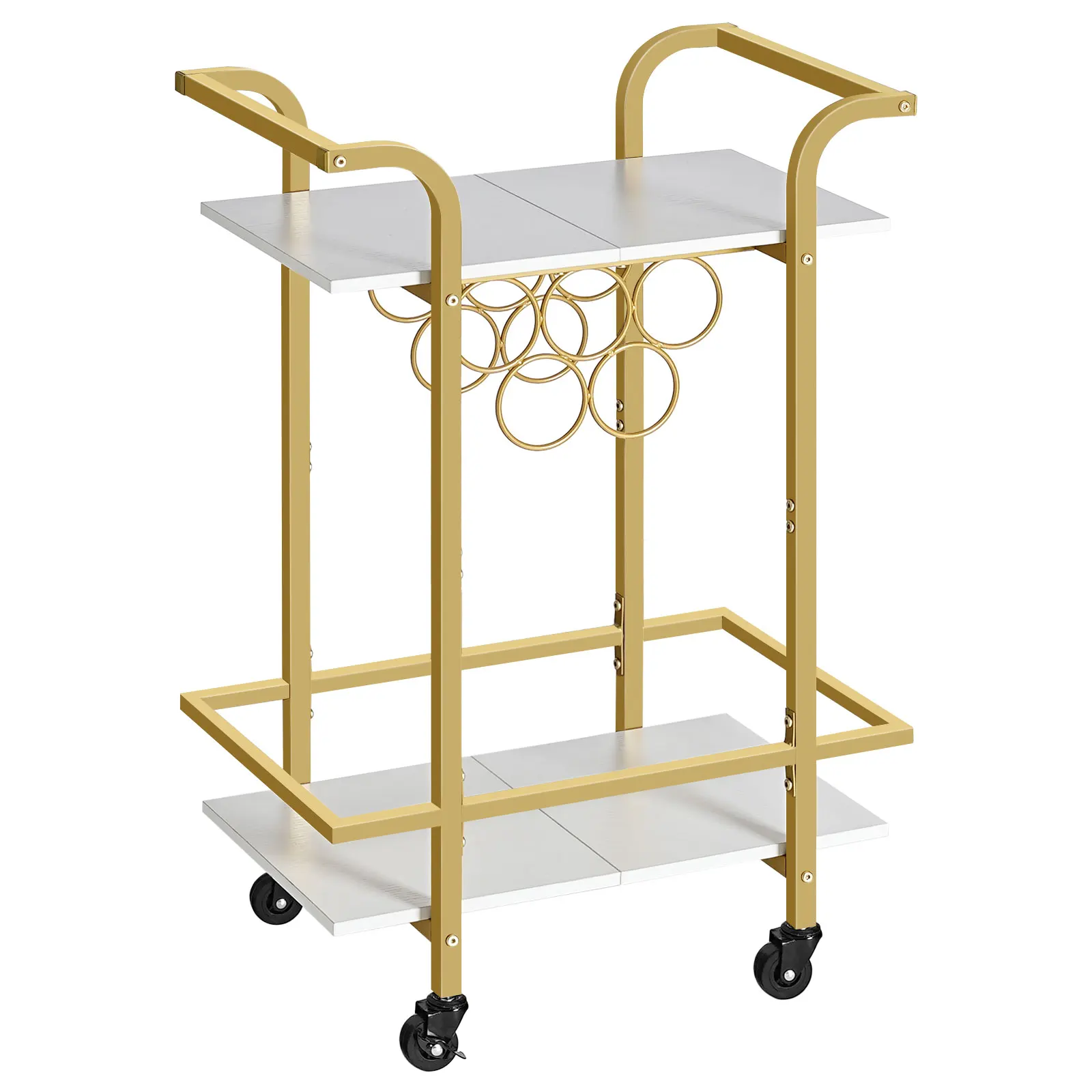 Wholesale Custom Kitchen Cart Rolling Metal Utility Cart Serving Bar Trolley on Wheels with Basket for Organizer Storage Trolley