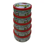 Round set 5 tin box in metal can for Christmas gift packaging