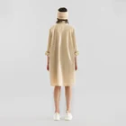 Customize Fashion Trendy Oversized Button Down White Camisas Cotton Long Sleeve Cuff Midi Shirt Dress Blouse For Women