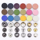 Snap Colorful Paint Making Custom Round Blank Zinc Alloy Brass Metal Shirt Snap Buttons For Cloth / Bags