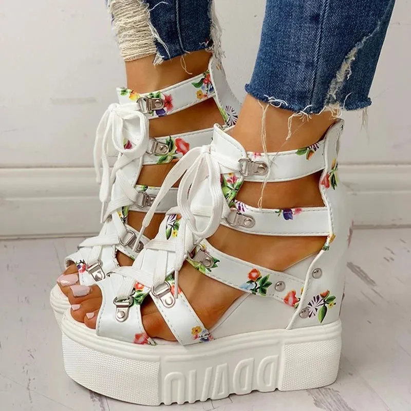 Spring Women Sandals High Heel Casual 