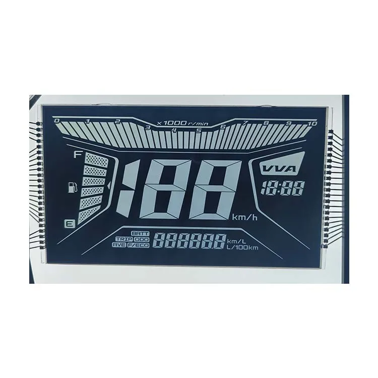 High Contrast Ratio Htn Negative 4.5v Monochrome Custom Speedometer Segment Lcd Display 12 V For Yamaha Motorcycle