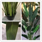 Bird Of Paradise Plastic Faux Green Banana Leaf Plant Traveller Bonsai Artificial Skybird Tree For Indoor Outdoor
