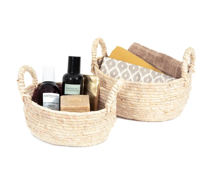 Handwoven maize Wicker Baskets for Storage  Organization and Kids