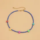 Beaded Fashion Jewelry 2021 New Hand Woven Rice Bead Soft Pottery Flower Beaded Necklace