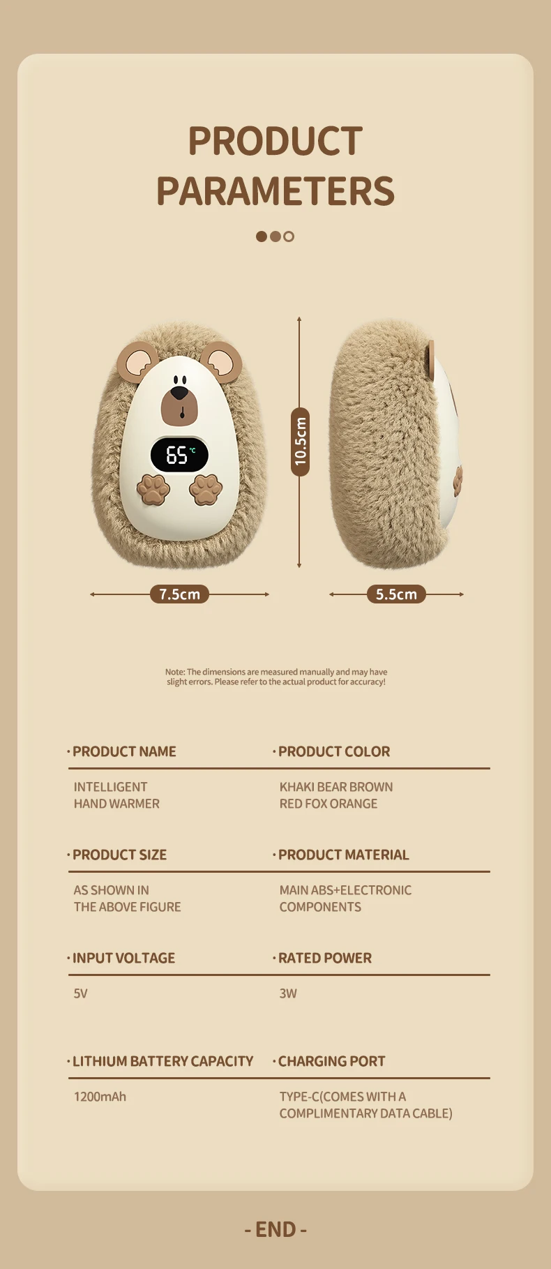 Hand Warmer, Portable, 1200mAh, 10s - detail 24