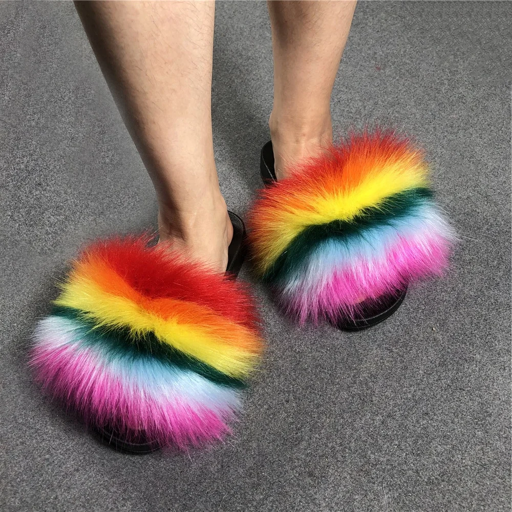 racoon fur slides wholesale