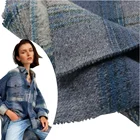 Wool Fabric Polyester Wool Fabric Wool Polyester Knitted Yarn Dyed Check Fabric For Scarf