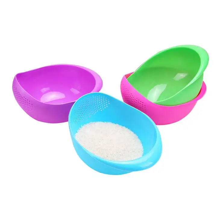 Hot selling Plastic Rice Beans Peas Washing Filter Strainer Basket Sieve Drainer Cleaning Gadget Kitchen Accessories