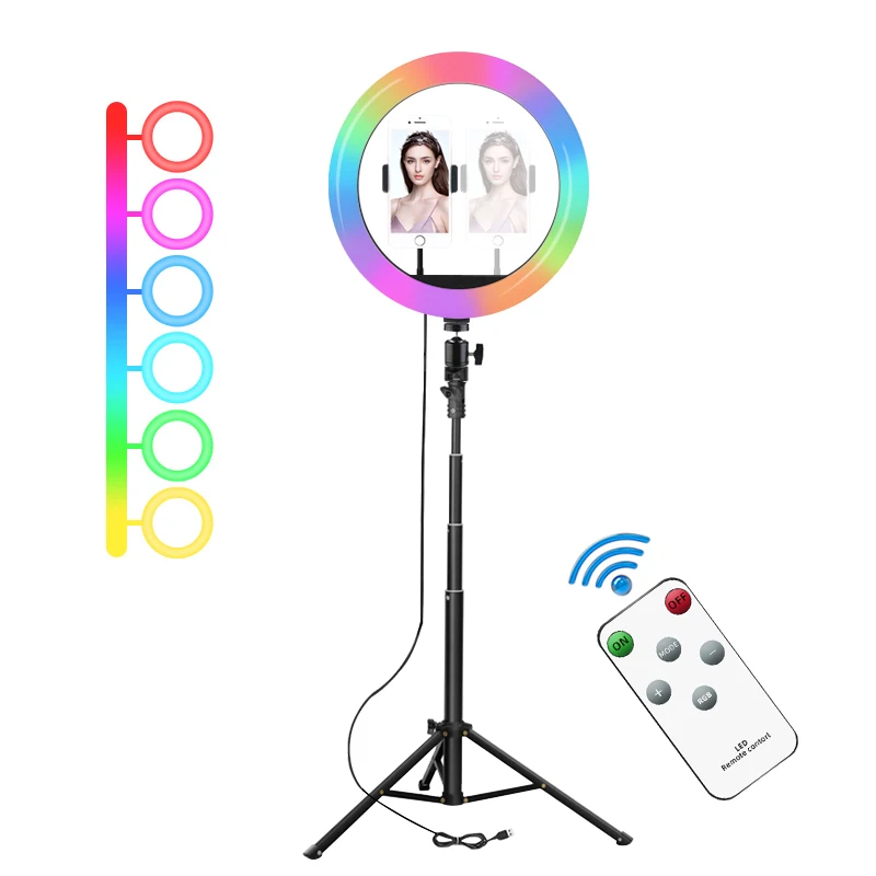 12 Inch Halo Usb Beauty Video Circle Lamp Rgb Led Selfie Ring Light Rgb Lights With Tripod Stand - Buy Rgb Ring Light,Ring Light,Ring Light With Tripod Stand Product on