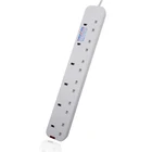 3 4 5 6-Gang UK 13A Switched Electrical Power Extension Socket With Extension Outlet