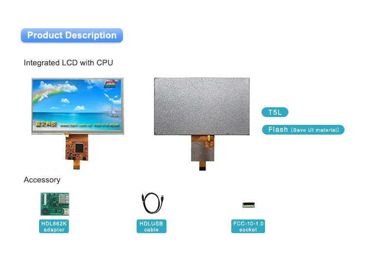 Dwin Inch Cof Super Thin Hmi Lcd Touch Screen Tft Display