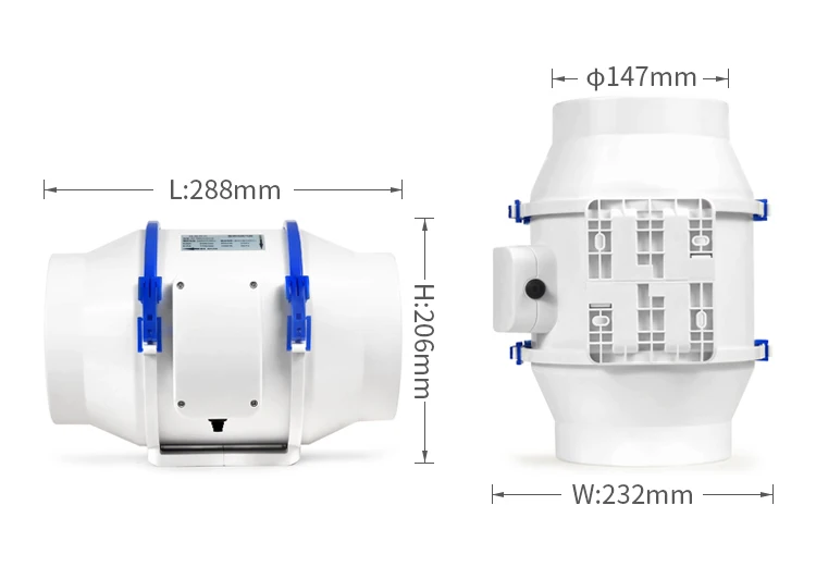 Inline Centrifugal Duct Extractor, 220-240V, Corded Electric - detail 24