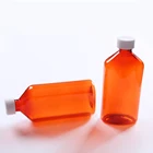 Bottle Square Amber 12OZ Plastic Medicine Bottle For Liquids