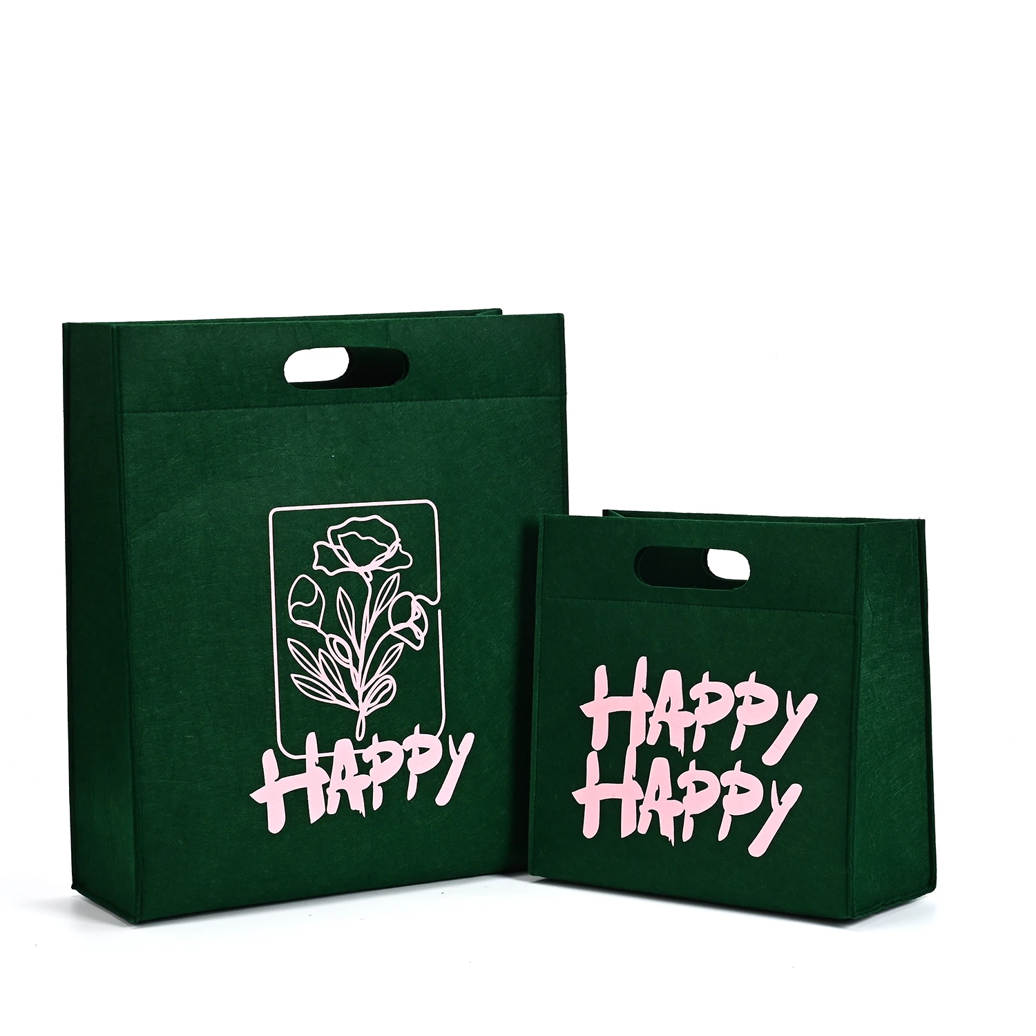 Hot Selling Eco-Friendly Custom Color 12oz Felt Tote Bag Medium for Food Storage Plain Custom Color Felt Tote Shopping Bag manufacture