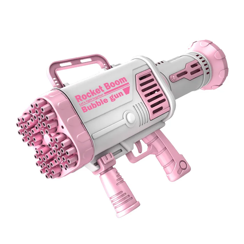 Bubble Gun Rocket 32/69 Holes Soap Bubbles Machine Gun Shape Automatic  Blower With Light Toys For Kids Pomperos Children's Day Gift