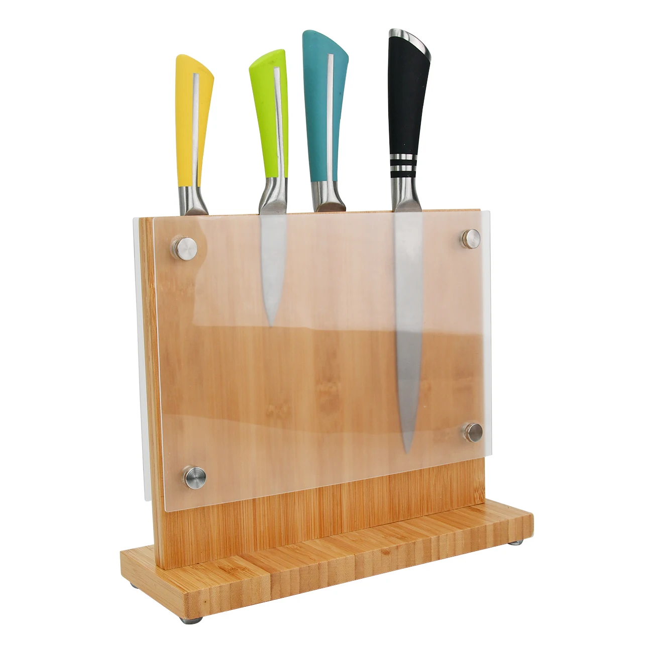 Professional Chef Universal Double Sided Kitchen Bamboo Knife Stand Display Magnetic For Kitchen Knives