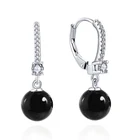 Earrings 2021 Hot Selling Fashion Style Round Shape Black Pearl Earrings Cute Jewelry Earrings Charms For Women Girl