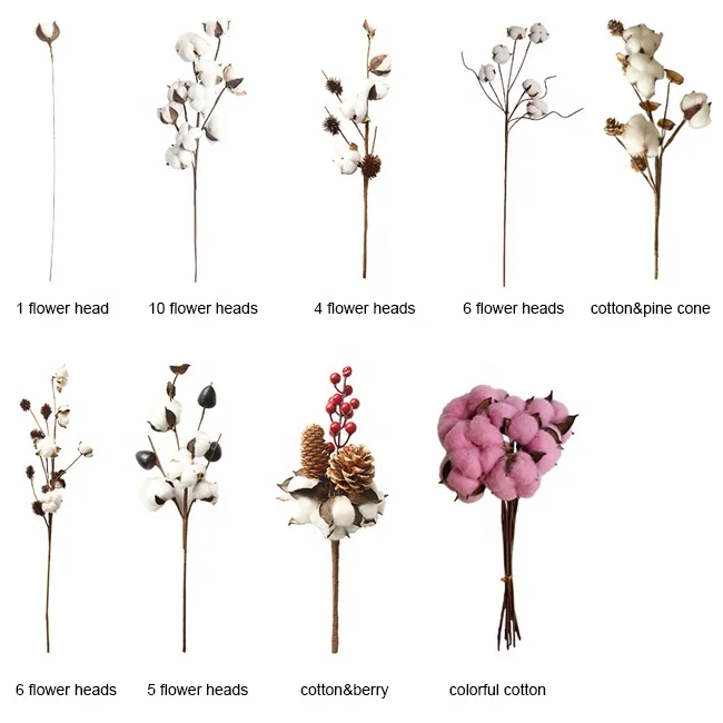 natural cotton husk artificial dried flower for decoration wedding home plant bouquet