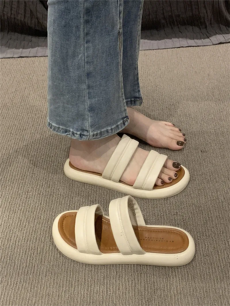 Cheap Causal Shoe Slides Platform Women Slipper Shoes Summer Girls PU Sandals