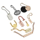 High Quality Handbag Accessories Metal Brand Logos Custom Lobster Hook Head Chains Metal Logo Labels