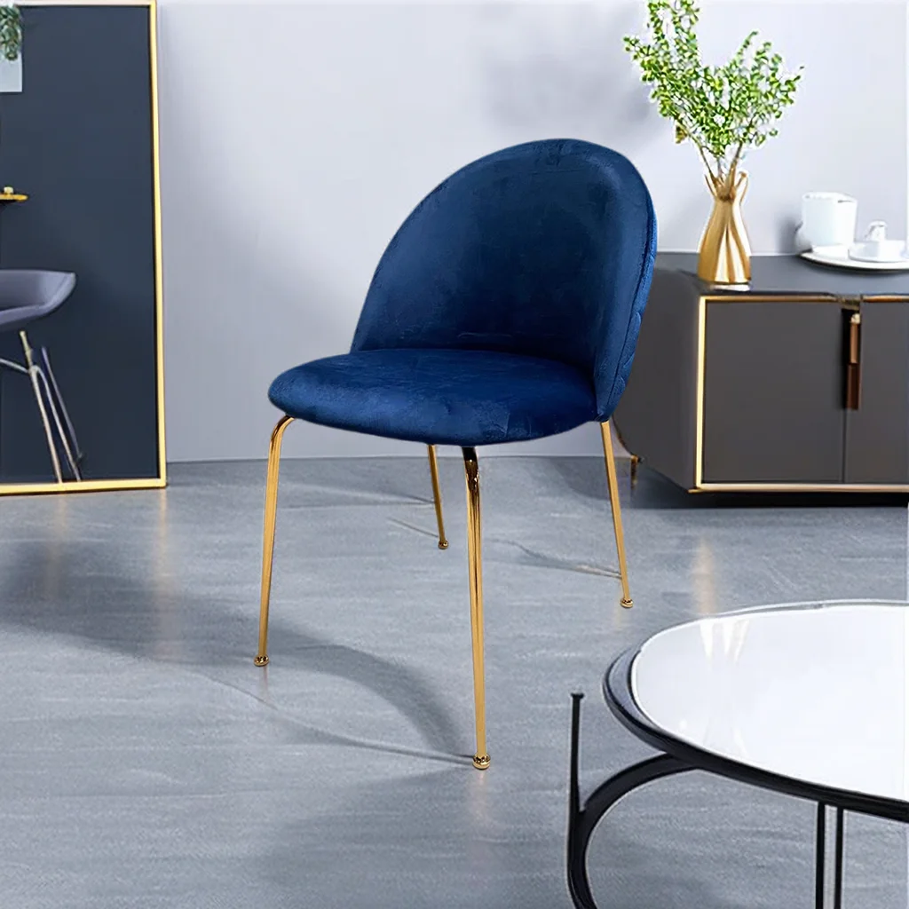 Wholesale Classic Velvet Soft Kitchen Chair Soft Dining Chair Factory Metal Legs PU Leather Great Sales Dinning Room Chairs