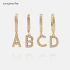 Earrings Wholesale 2020 New Fashion 26 Letters Of Alphabet 18k Gold Plated CZ Charms Letter Initial Earrings